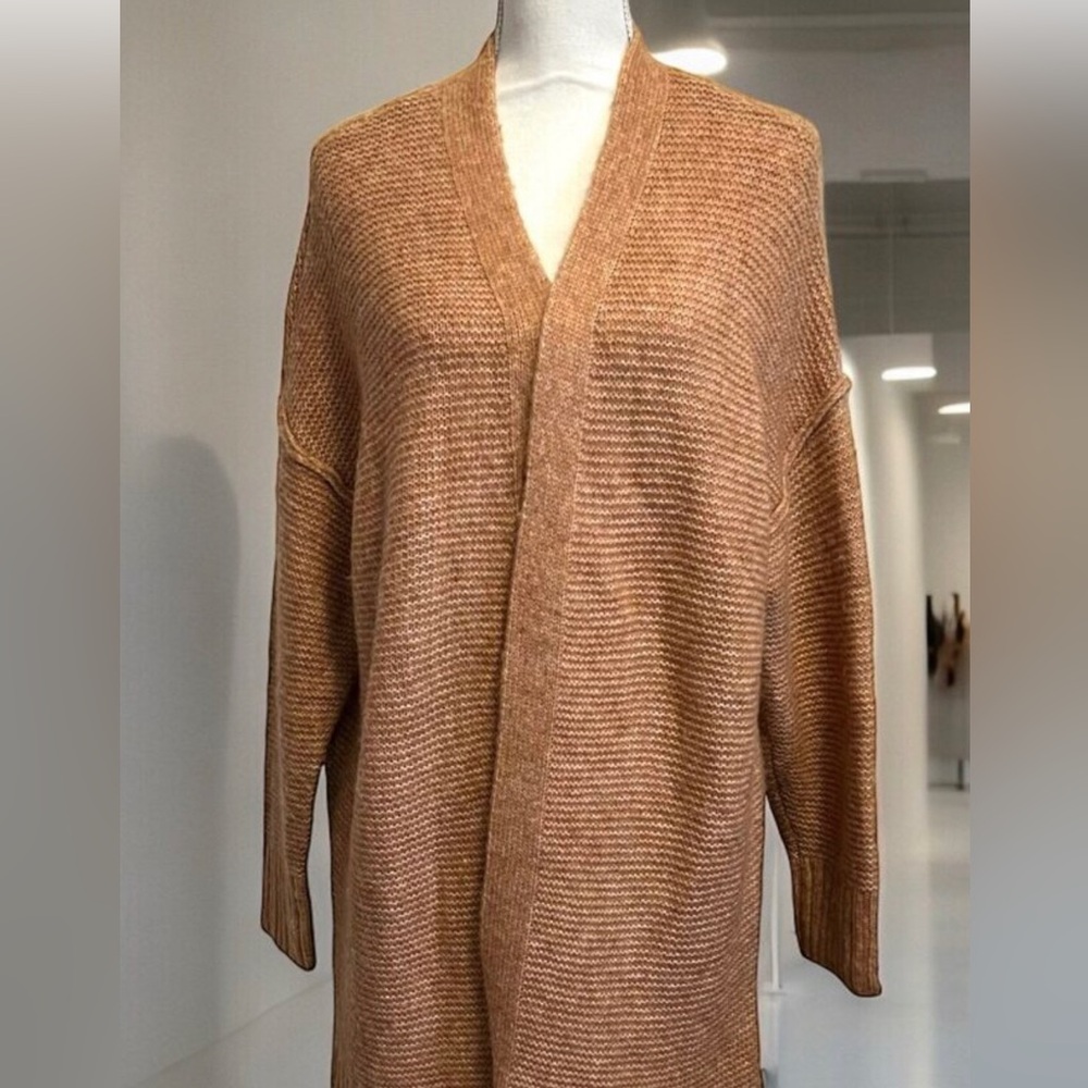 Oversized Wool Blend Open Front Cardigan Sweater